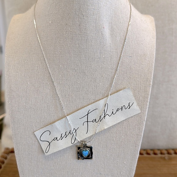Jewelry - Adorable Sterling Silver Opal Heart Charm